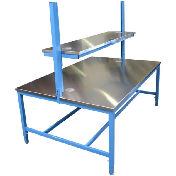BT42DS-DET-US - Double Sided Workbenches with Upper Shelf