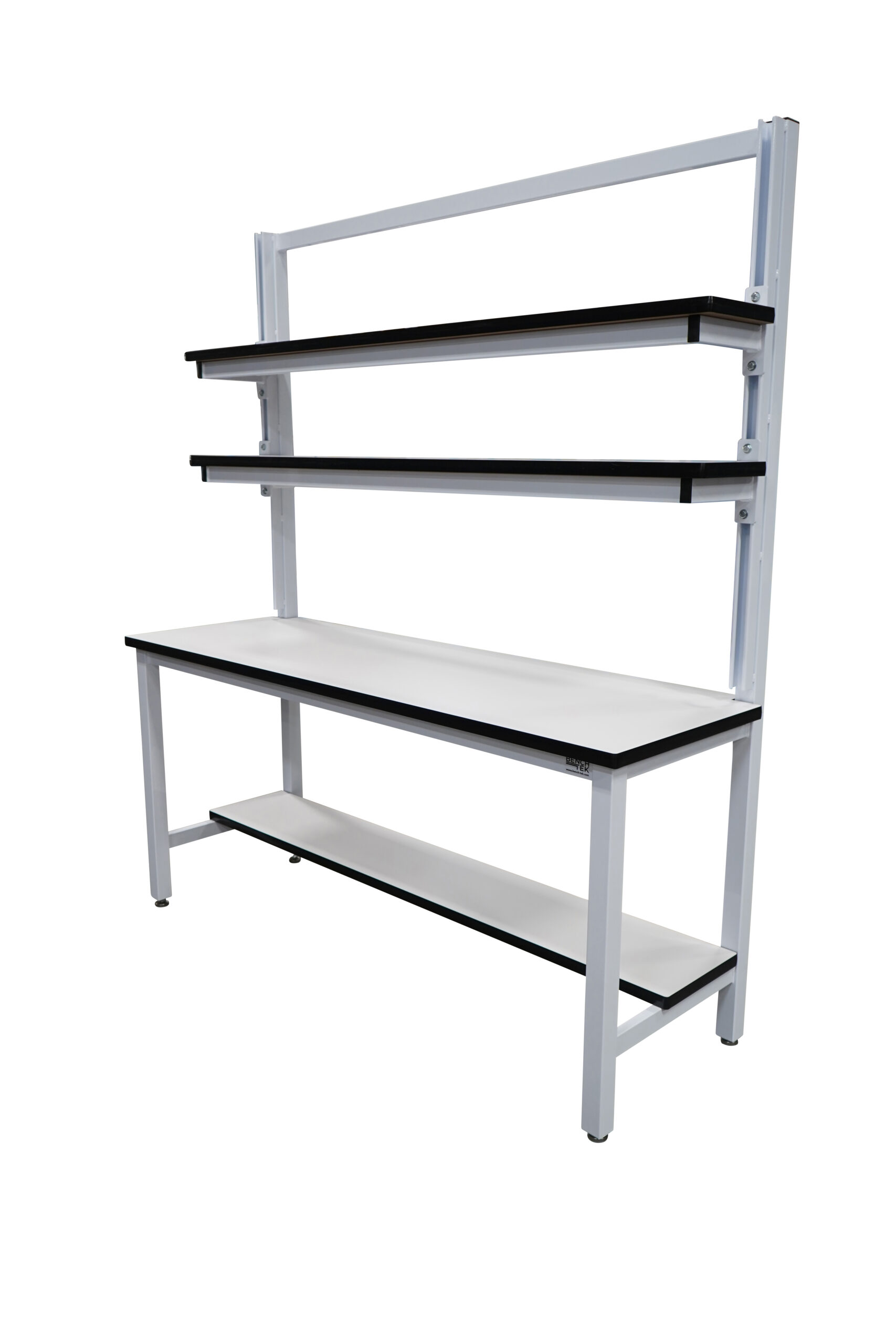 Modular Workbench with Double Cantilever Riser Shelves