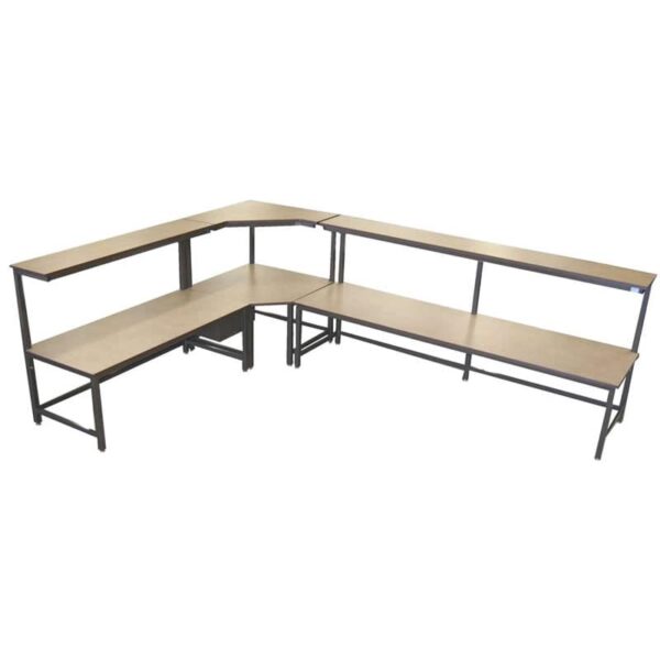 Corner Workbenches with Single Tier Shelf
