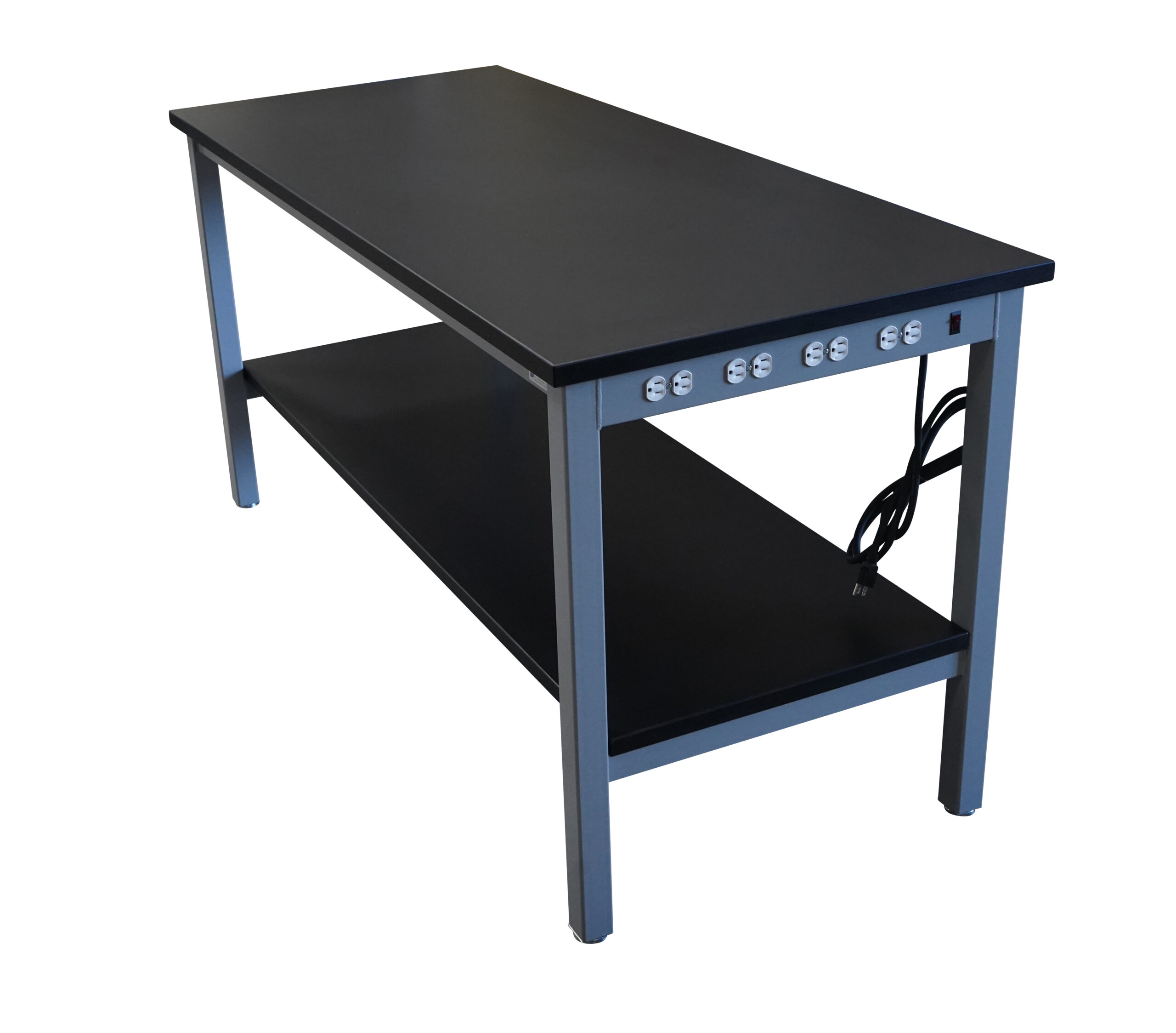 Heavy Duty Equipment Table with Power Strip Inlay