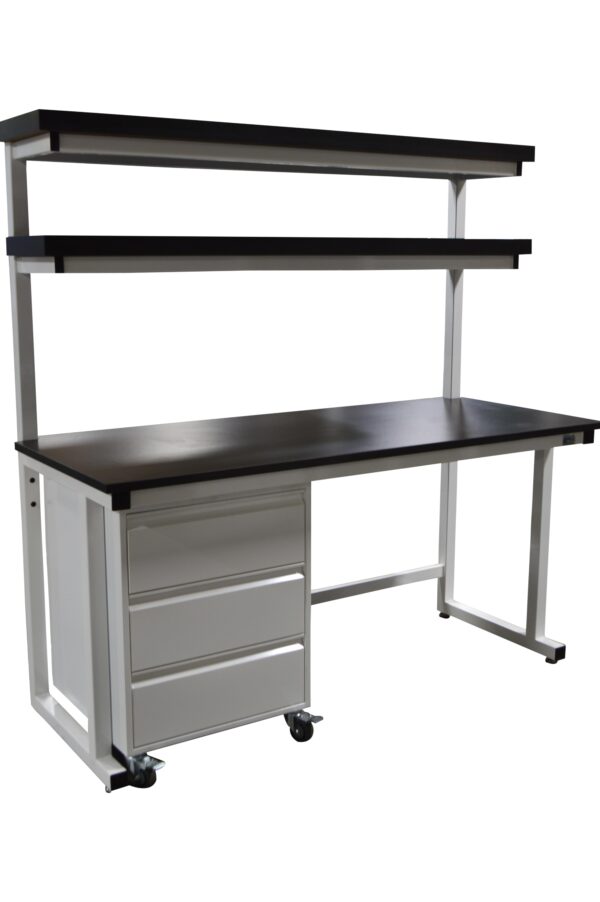 LAB-BT146-LAM-LIP-PED-PS - Double Tier Shelf - Cantilever Frame