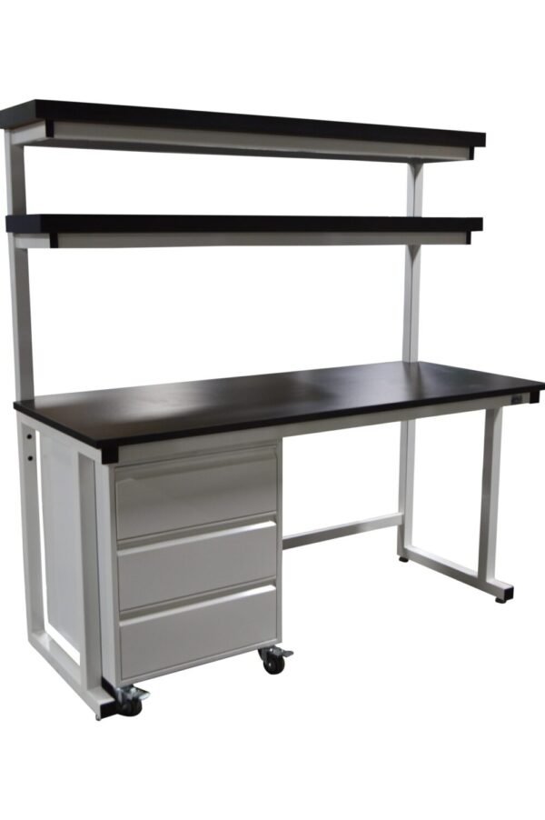 LAB-BT146-LAM-LIP-PED - Double Tier Shelf - Cantilever Frame