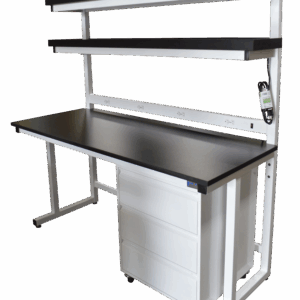 LAB-BT146-LAM-LIP-PED-PS - Double Tier Shelf - Cantilever Frame
