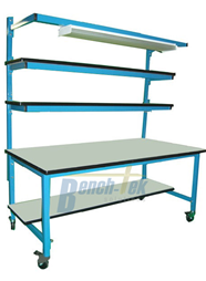 Double Riser Shelf Unistrut Modular Workbench
