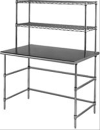 Eagle Adjustable Work Surface System with Four Leg Overhead System