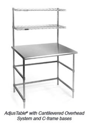 Eagle Adjustable Work Surface System with Cantilevered Overhead System