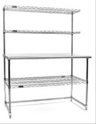 Eagle Electropolished Adjustable Work Surface System with Cantilevered Overhead System