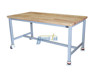 Maple Top Workbench with Leveling Casters