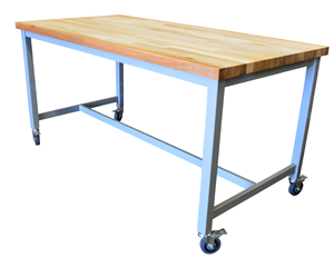 Maple Top Workbench with Braking Casters