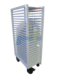 Custom Mobile Rack with Solid Shelves