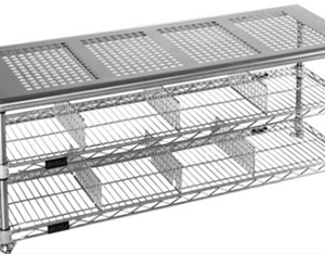 Eagle Perforated Top Gowning Bench with Undershelf
