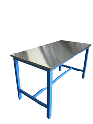 Workbench with Steel Welded Frame with Stainless Steel Top