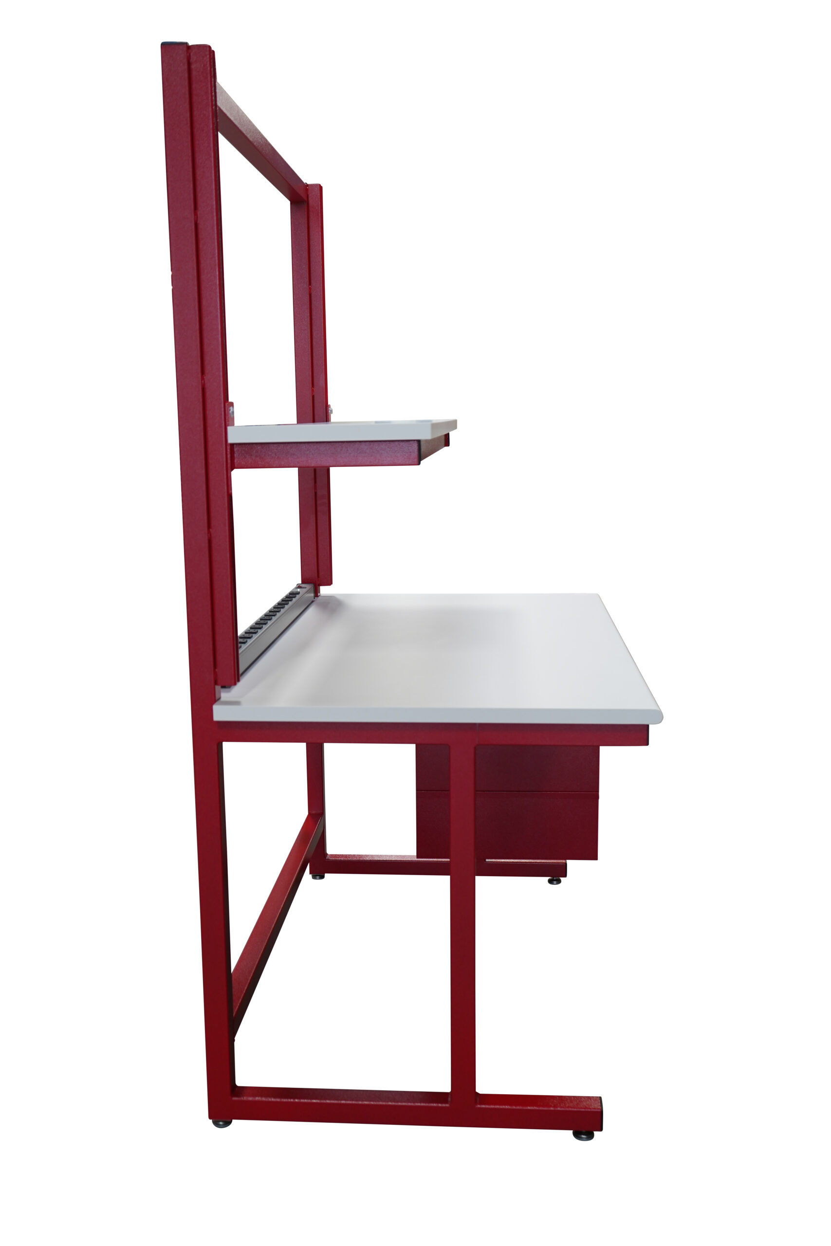 Modular Cantilever Workbench with Single Cantilever Riser & Drawers