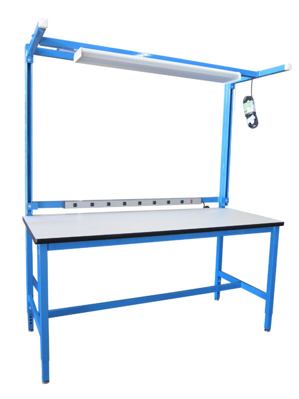 Modular Workbench with Overhead Lightbar
