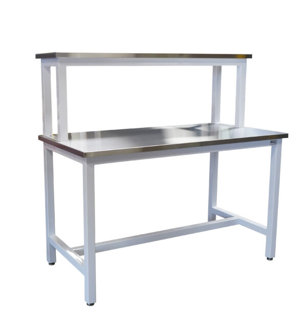 Stainless Steel Workbench with Fix Four Leg Riser Shelf