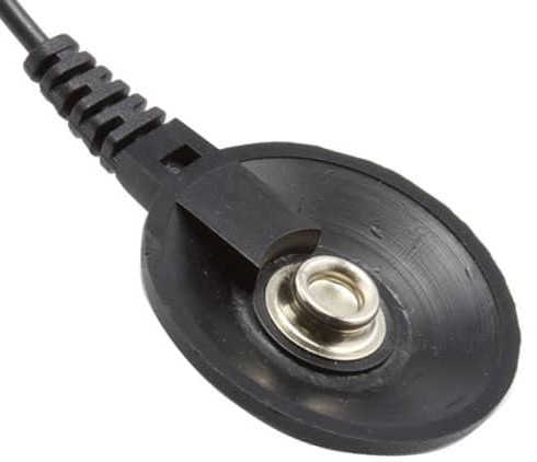 Low Profile ESD Floor Mat Ground Cord, 15ft Long, 10mm Snap