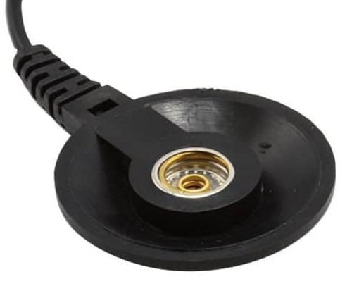 Low Profile ESD Floor Mat Ground Cord, 15ft Long, 10mm Snap