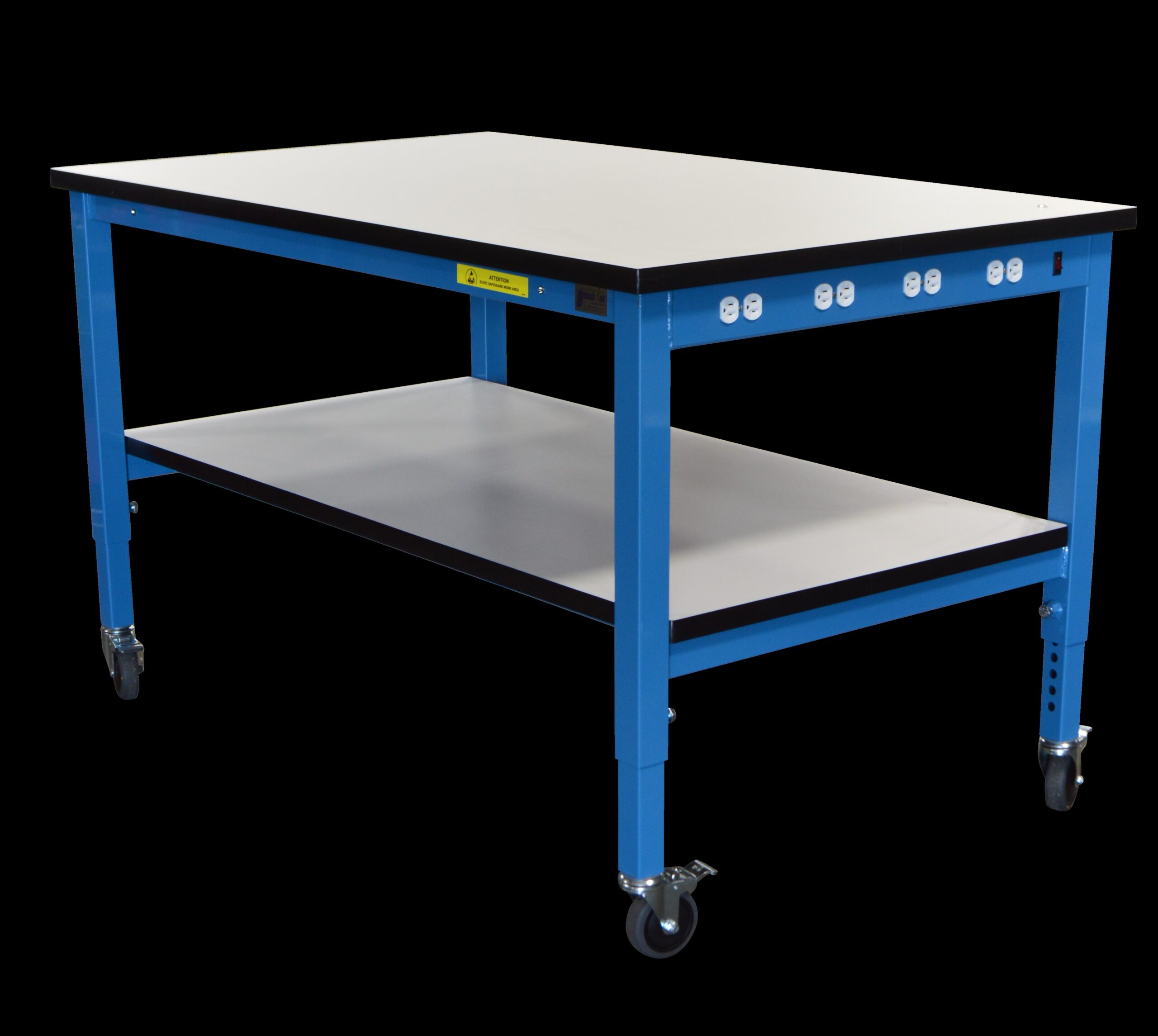 Heavy Duty Equipment Table with Power Strip Inlay
