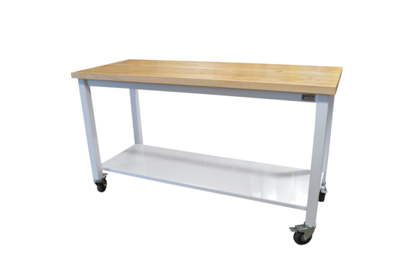 Maple Workbench with Steel Bottom Shelf