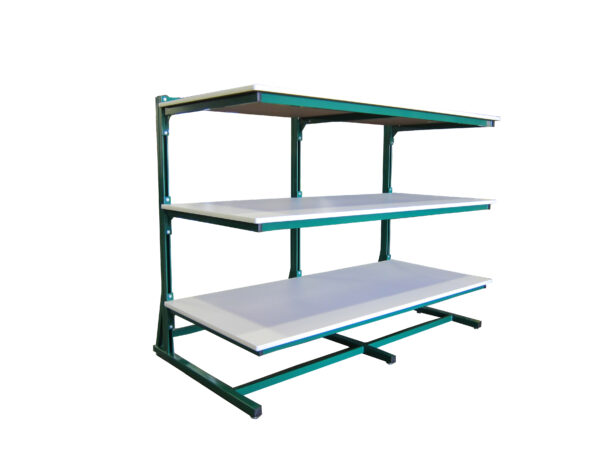 Modular Cantilever Rack with 3 Adjustable Shelves